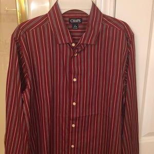 NWT Chaps Boys Size L (14/16) dark red dress shirt